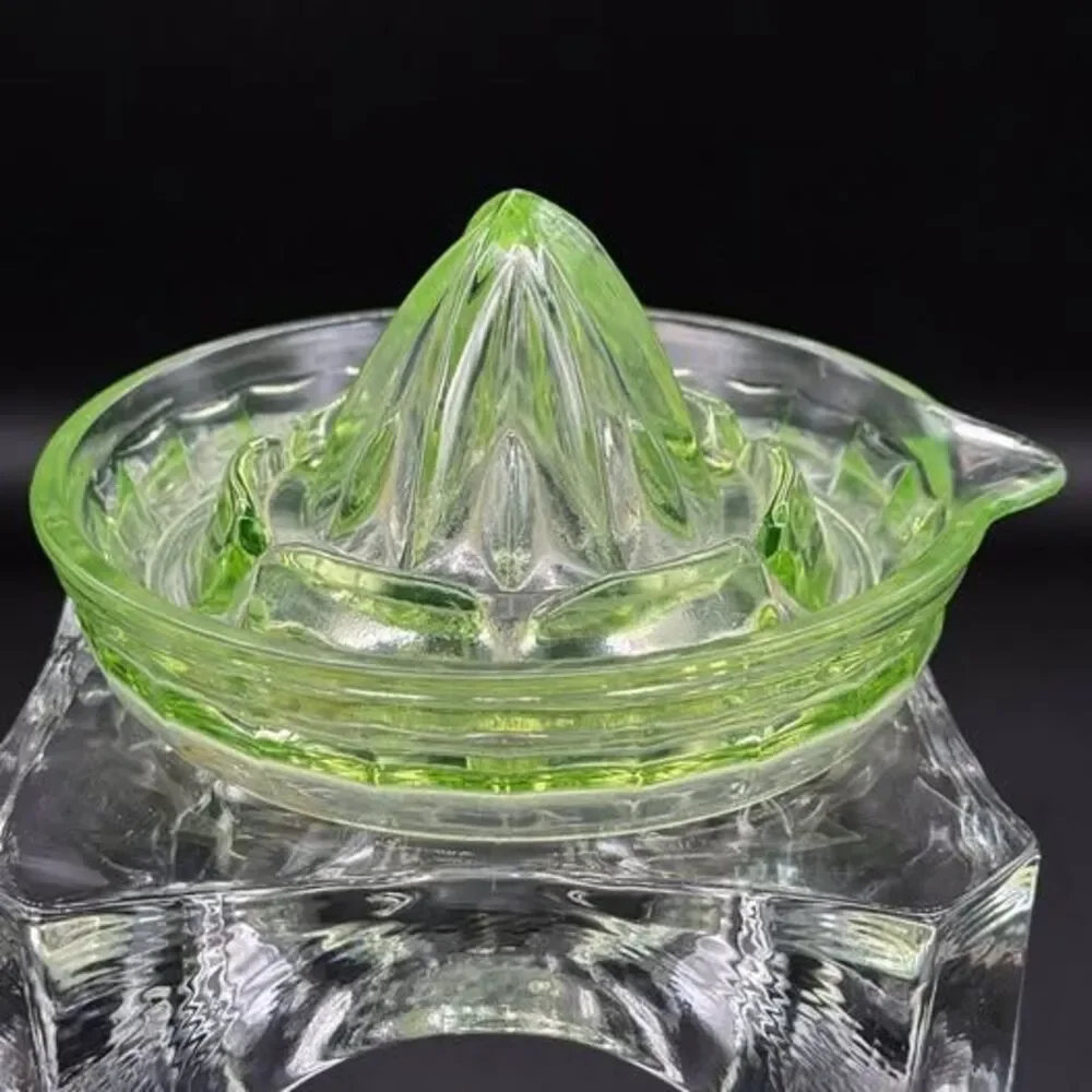 Vintage Uranium Glass Citrus Juicer Reamer